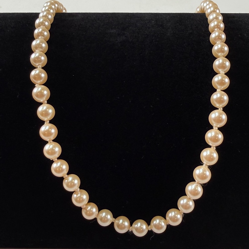 Monet‎ Faux Pearl Strand Necklace Cream Beaded Choker Signed